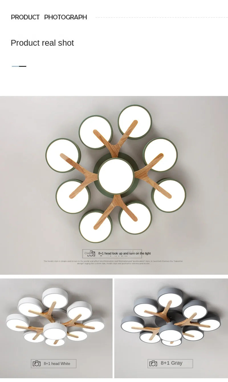 Modern Ceiling Lamp Bedroom Minimalist Wood Home Decor Lighting Fixtures
