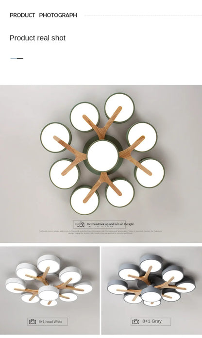 Modern Ceiling Lamp Bedroom Minimalist Wood Home Decor Lighting Fixtures
