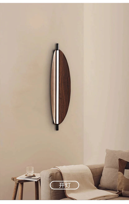 Thula leaf Wall Lamp Nordic Long minimalist wall light Japanese Wood Grain sconce