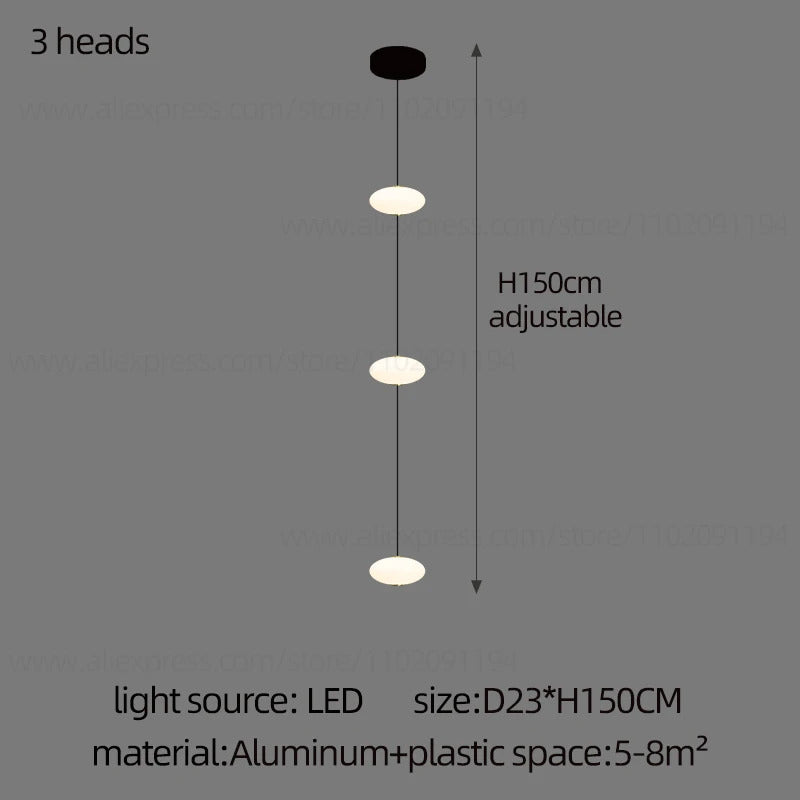 Modern villa Staircase Chandelier Nordic Oval String Ball Duplex Building LED pendant Light