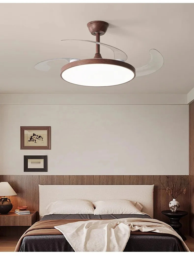 Ceiling Fan With Light Modern Remote Smart Invisible Ceiling Fan Bedroom Lamp