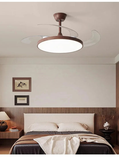 Ceiling Fan With Light Modern Remote Smart Invisible Ceiling Fan Bedroom Lamp