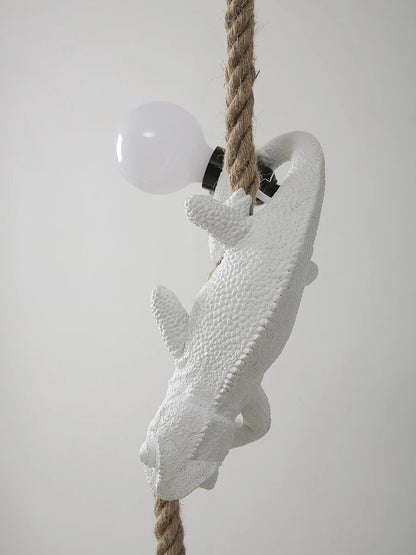 Resin chameleon pendant light Retro Hemp Rope Monkey Pendant Lamp