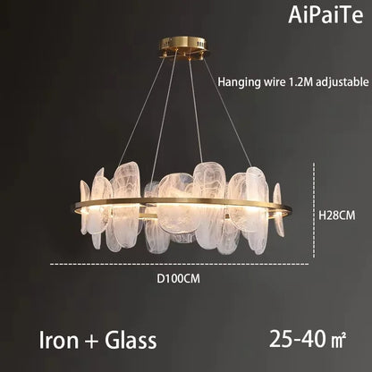 Modern Luxury crystals Ring Chandelier Italian designer glass golden pendant light