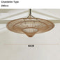 Large Wicker Pendant Lamp Wabi Sabi Style Rattan Chandelier