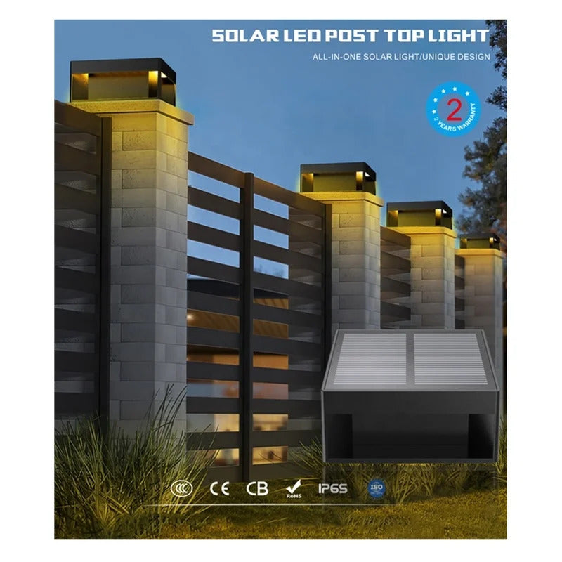 Modern Simple Solar Pillar Light High Quality Outdoor Waterproof Gate Pillar Yard Wall Light