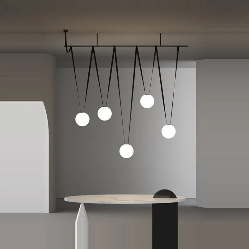 PLUSMINUS LED Belt Pendant lamp Trendy glass ball light