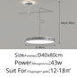 French Flying Saucer Pendant Light Creative Design Extendable Rotating Long Pole Lamp