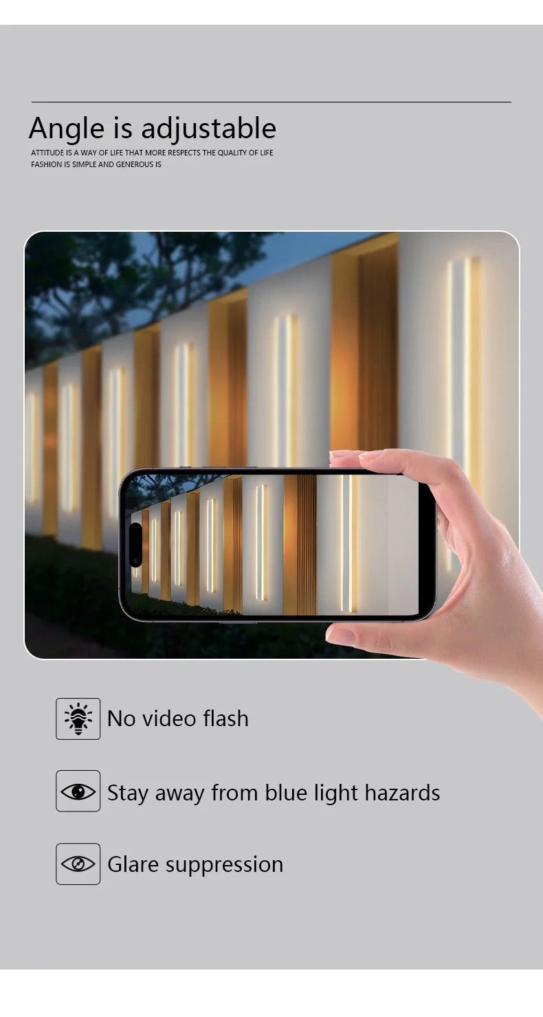 Outdoor Wall Lamps Waterproof Line Minimalist wall Lights Long Strip IP65 Wall Lights