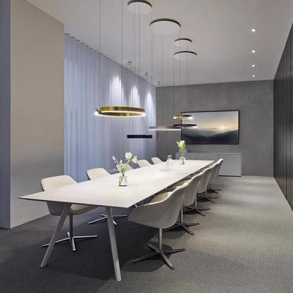 Nordic Led Ring Chandelier Modern Design Rose Gold Black White and Gold Lamp