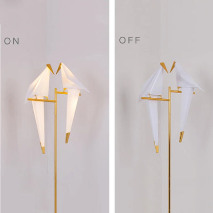 Perch Light table Lamp Led Designer Gold Origami Bird Standing Lamps For Living Room Creative Art Deco Safaside Corner Lamp