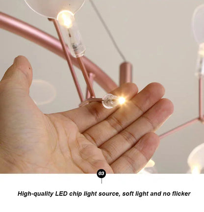 Nordic Heracleum chandelier lamp Living Room Modern designer Black/rose gold lamp