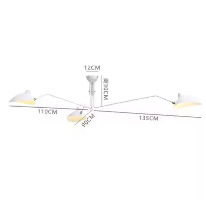 Designer Spider Serge Mouille Ceiling Lamp Black Industrial Ceiling Chandelier