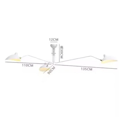 Designer Spider Serge Mouille Ceiling Lamp Black Industrial Ceiling Chandelier