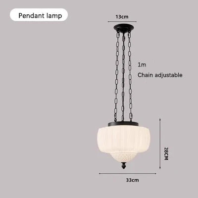 French Medieval Glass Pendant Lamp Milk White Glass LED Pendant Light