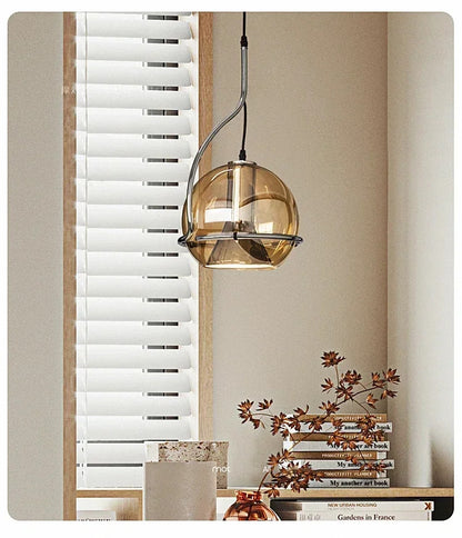 Nordic Glass Chandelier Danish Bauhaus Restaurant Bar LED Light