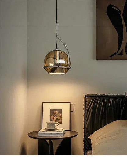 Nordic Glass Chandelier Danish Bauhaus Restaurant Bar LED Light