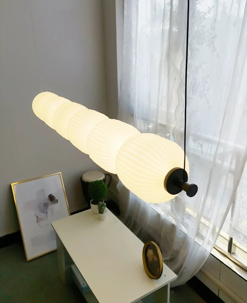 White glass bulb chandelier Long glass pendant lamp for Bedroom living room restaurant Bar Minimalist Necklace LED pendant light