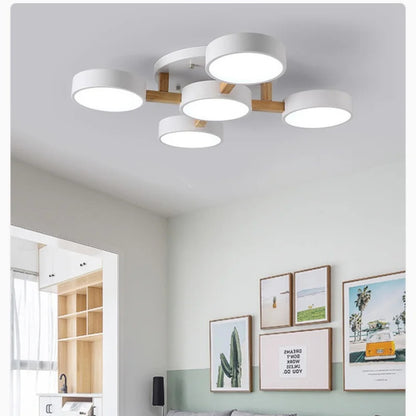 Modern Ceiling Lamp Bedroom Minimalist Wood Home Decor Lighting Fixtures