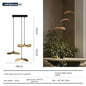 Japanese Lotus Leaf Chandelier Wabi Sabi Solid Wood Hanging Lamp