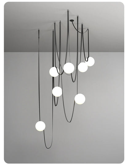 PLUSMINUS LED Belt Pendant lamp Trendy glass ball light