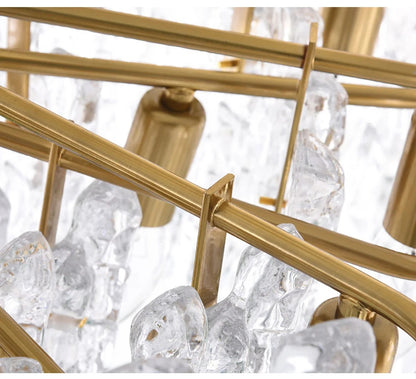 Modern Melting Ice Whiskey chandelier Italy Designer Luxury crystals Amber pendant lamps
