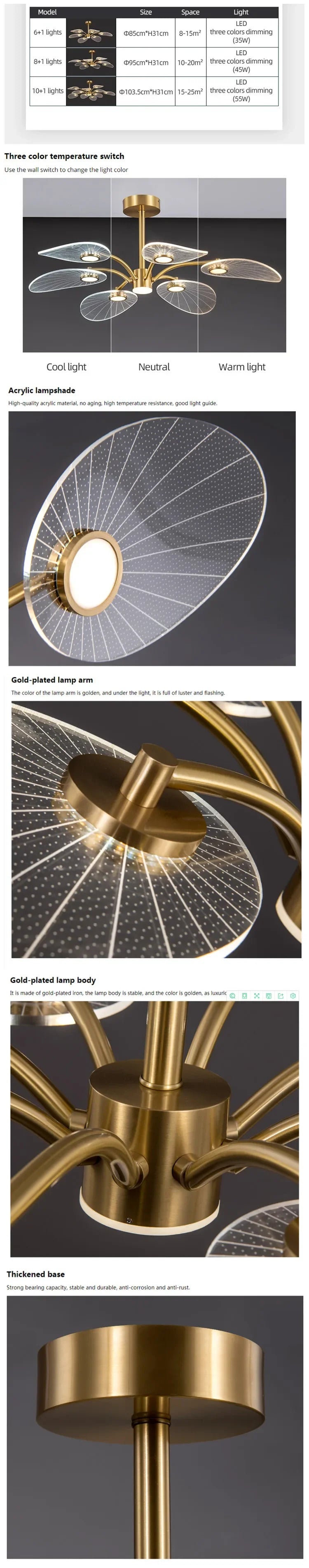 Nordic lotus ceiling light luxury Dining Room Decoration light