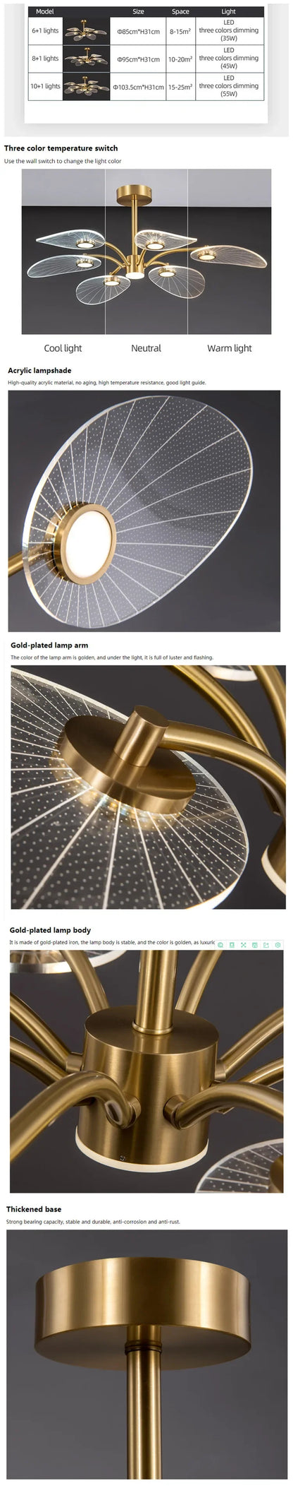 Nordic lotus ceiling light luxury Dining Room Decoration light