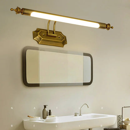 Europe Retro LED Mirror wall lamp Luxury gold bathroom cabinet mirror Headlight