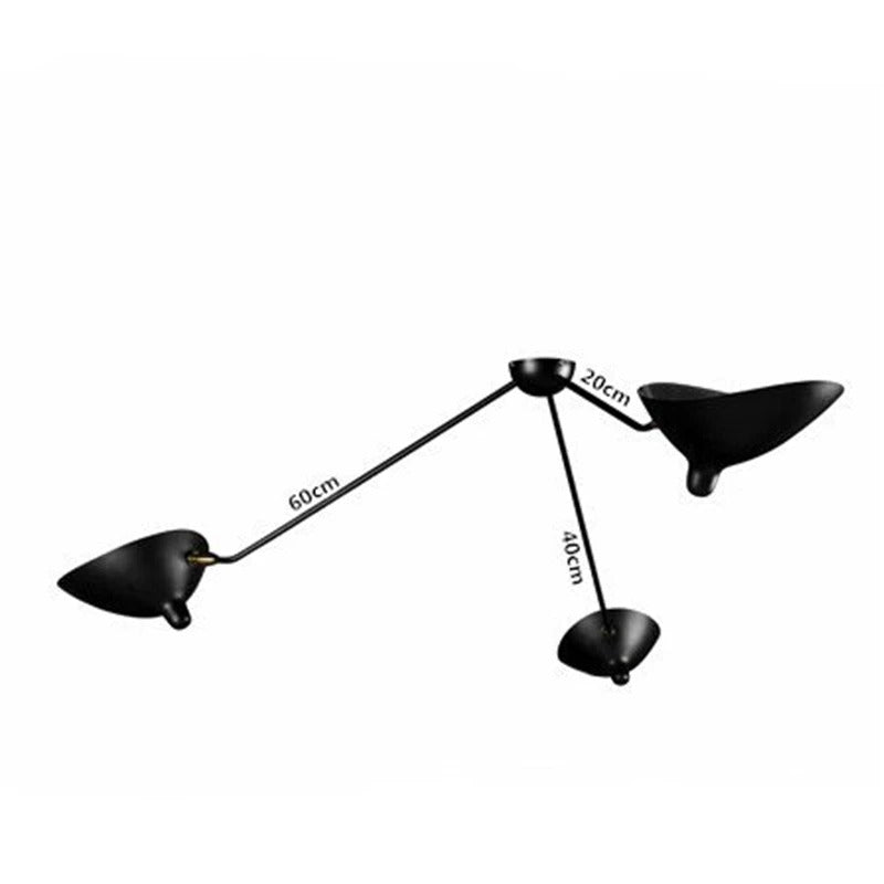 Designer Spider Serge Mouille Ceiling Lamp Black Industrial Ceiling Chandelier