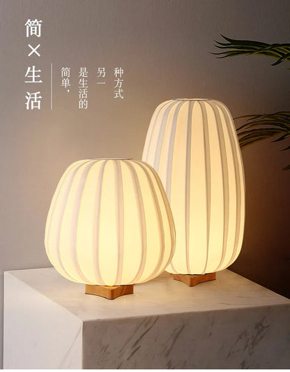 Nordic fabric table lamp, living room and study decorative table lamp, warm bedroom bedside decorative lamp