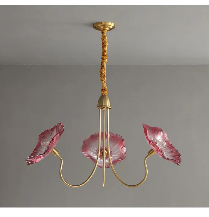 Lotus Flower Chandelier Modern Glass Flowers Led Chandelier