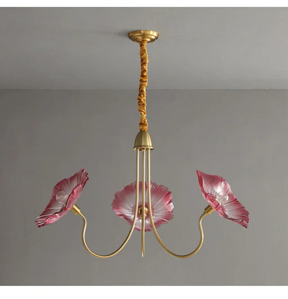Lotus Flower Chandelier Modern Glass Flowers Led Chandelier