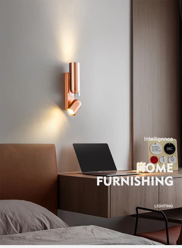 Bauhaus Italian wall lamp Modern minimalist Adjustable angle bedside night light