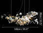 Luxury Ceramic Ginkgo Leaf Chandelier Gold Branches Chandelier