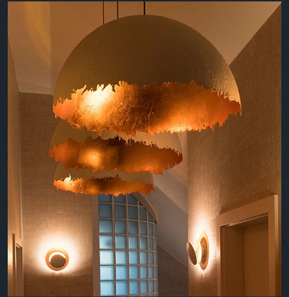 PostKrisi Pendant light Nordic eggshell Round Gold Foil Pendant lamp