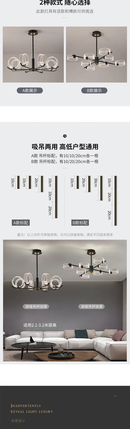 Acrylic LED Chandeliers modern retro lamp hanging