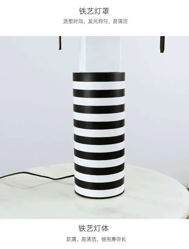 Italian Hot Sales Black White Creative Lamp Children's Bedroom Living Study Room Exhibition Hall LED Stripe Table Lighting