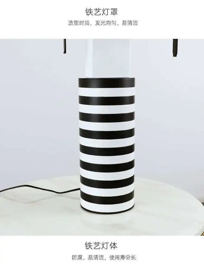 Italian Hot Sales Black White Creative Lamp Children's Bedroom Living Study Room Exhibition Hall LED Stripe Table Lighting