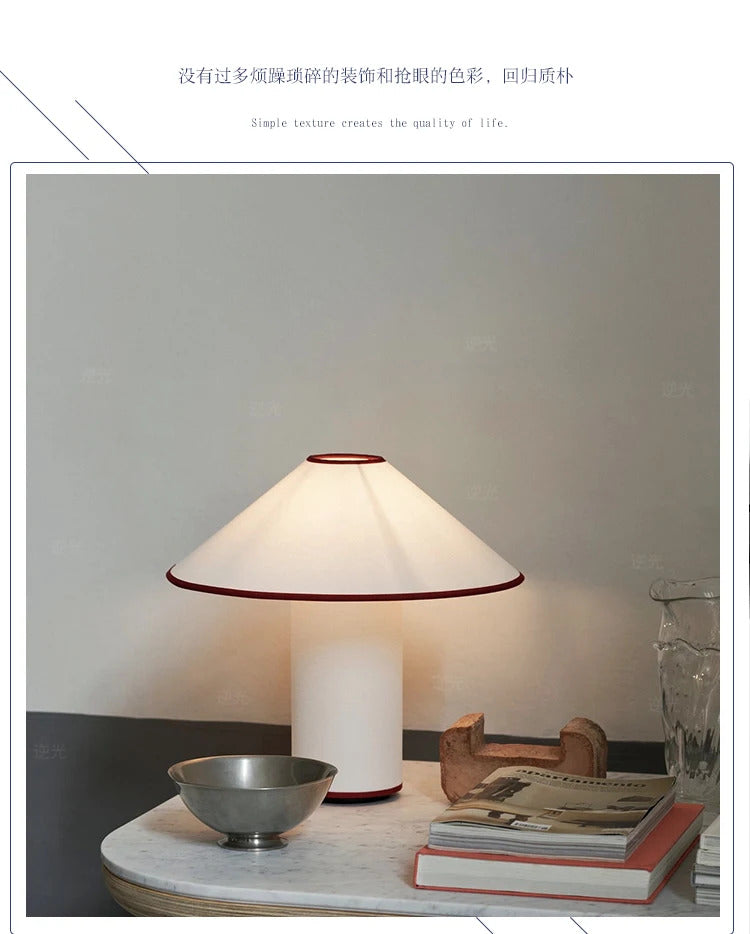 Japanese Wabi-sabi Retro Mushroom Desk Lights LED E14 Fabric Art Decorative Table Lamp Living Room Study Bedroom Bedside Sofa