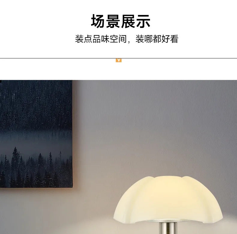 Italy Designer Wrought Iron LED Table Lamps White Petal Glass Lampshade Bauhaus Living Room Bedroom Restaurant Office Desk Light