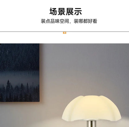 Italy Designer Wrought Iron LED Table Lamps White Petal Glass Lampshade Bauhaus Living Room Bedroom Restaurant Office Desk Light