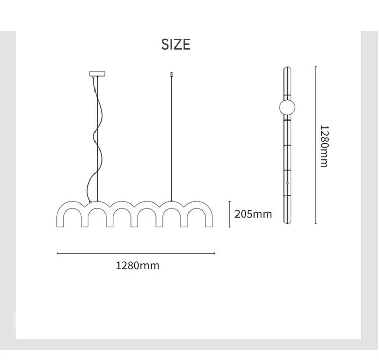 Oblure Arch Chandelier Post Modern Design Pendant Light for Coffee living Room Kitchen U shaped Lamp Blue Metal macaron lamp