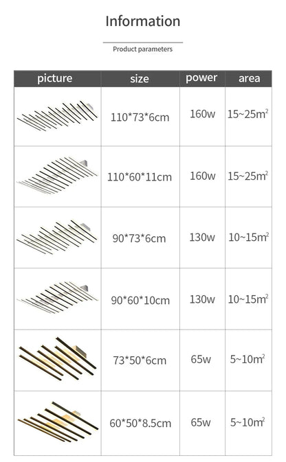 Art Fishbone Line Acrylic LED Ceiling Lamp Living Room Bedroom Lighting