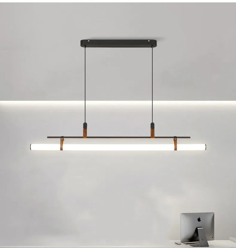 Nordic Minimalist Dining room Study Room Office Desk lighting Coffee Table Kitchen island Long Strip LED Ceiling Pendant Lamp