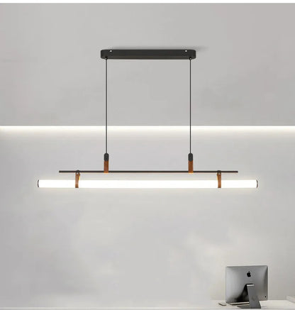 Nordic Minimalist Dining room Study Room Office Desk lighting Coffee Table Kitchen island Long Strip LED Ceiling Pendant Lamp