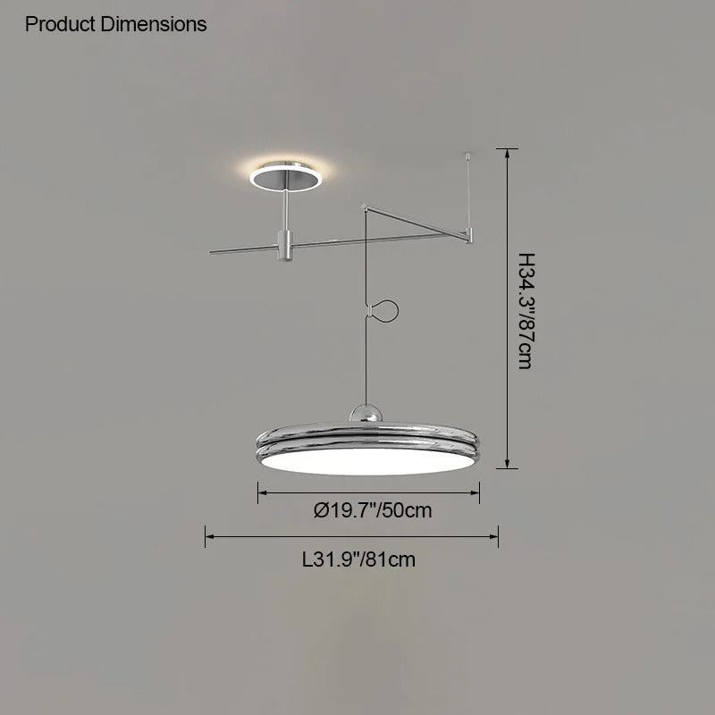 Dining table light modern chandelier Round Reading Desk Light