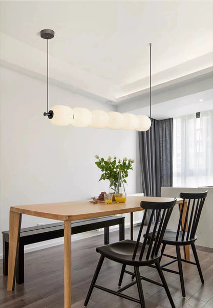 White glass bulb chandelier Long glass pendant lamp for Bedroom living room restaurant Bar Minimalist Necklace LED pendant light