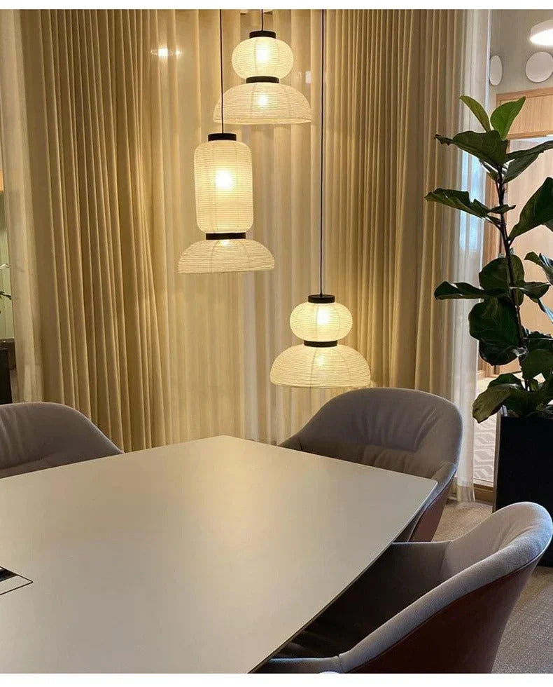 Wabi Sabi Pendant Lamps Rice Paper Chandelier Japan Style Hanging Light for Ceiling Living Room LED Light Room Decor Lustre