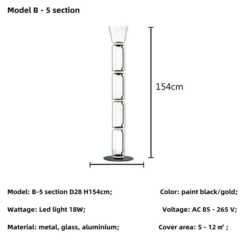 Flos Noctambule Floor Lamp Living Room Study Bedroom Vertical Lamps